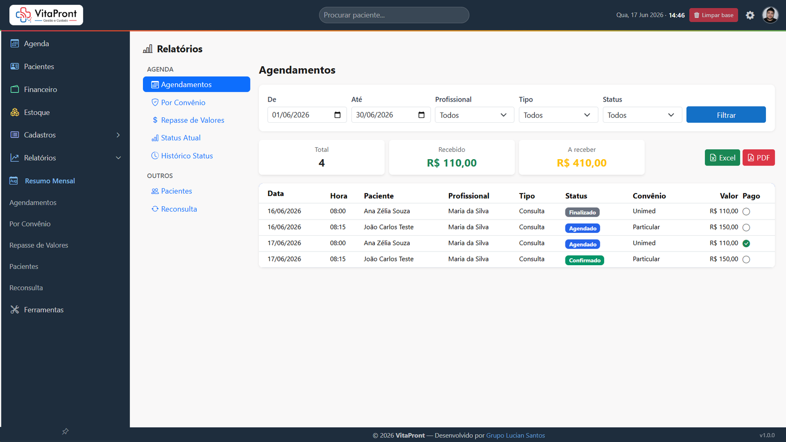 VitaPront — Financeiro